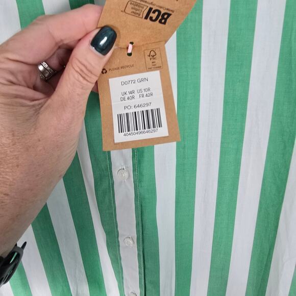 Boden Cotton Midi Shirt Dress Relaxed Fit Long Sleeve Button Front Waist Tie 10 - Picture 7 of 8